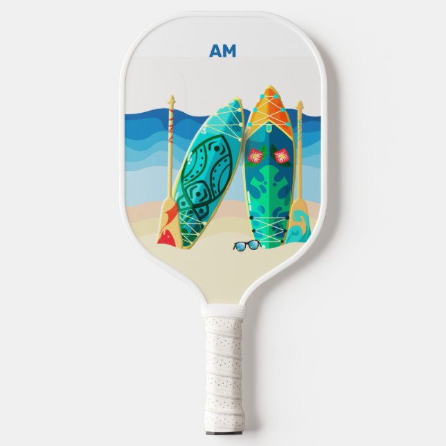 Palas De Pickleball Nombre personalizado y Moda de texto (Anverso)