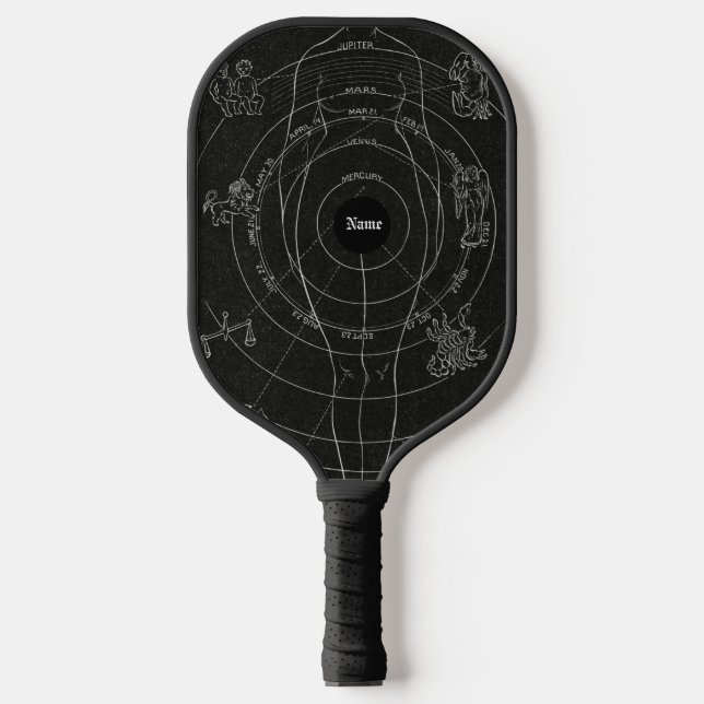 Palas De Pickleball Nombre personalizado Zodiac, horóscopo, astrología (Anverso)