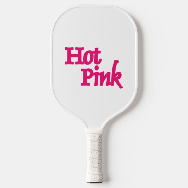 Palas De Pickleball Nombre rosa caliente paleta de pickleball blanco (Anverso)