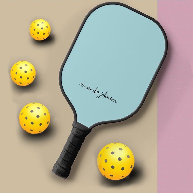 Palas De Pickleball Nombre simple de monograma azul (Subido por el creador)