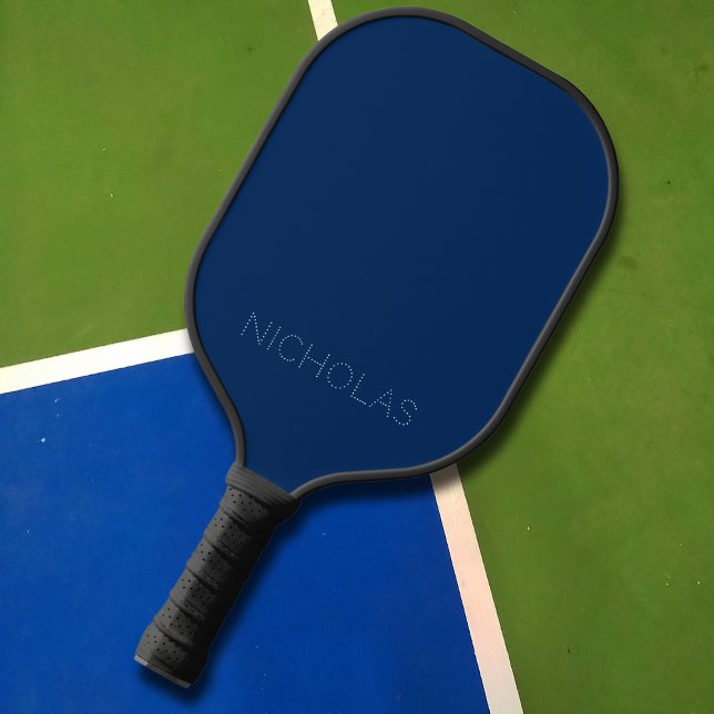 Palas De Pickleball Nombre simple de monograma azul de la marina (Subido por el creador)