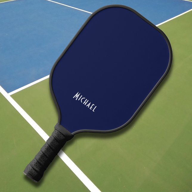 Palas De Pickleball Nombre simple de monograma azul oscuro (Subido por el creador)