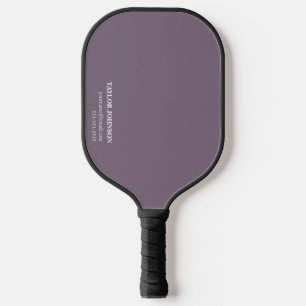 Palas De Pickleball Nombre simple de monograma púrpura y blanco + info