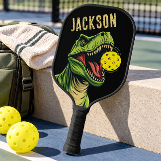 Palas De Pickleball Nombre y apodo de niños de dinosaurio T-Rex