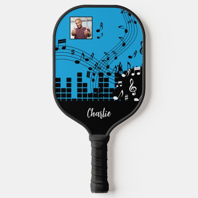 Palas De Pickleball Nombre y foto personalizados del Ilustracion de mú (Anverso)