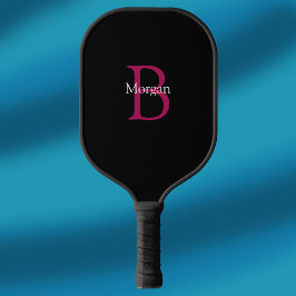 Palas De Pickleball Nombre y Monograma en Negro