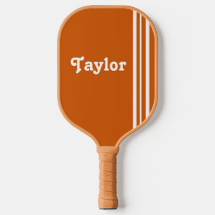 Palas De Pickleball Nostalgia Retro rayas blancas Naranja Personalizad