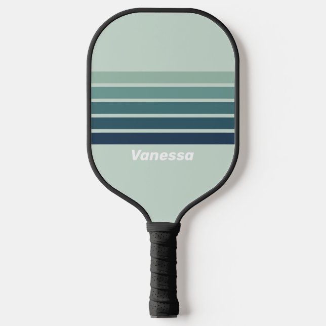 Palas De Pickleball Nostalgia verde oceánica a través de bandas con no (Anverso)