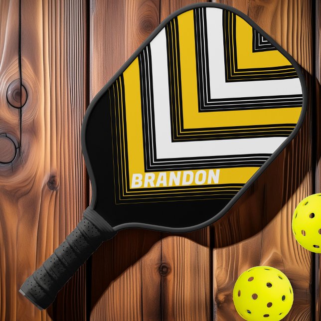 Palas De Pickleball Nostálgico de chevron nostálgico de abejorro con n (Subido por el creador)