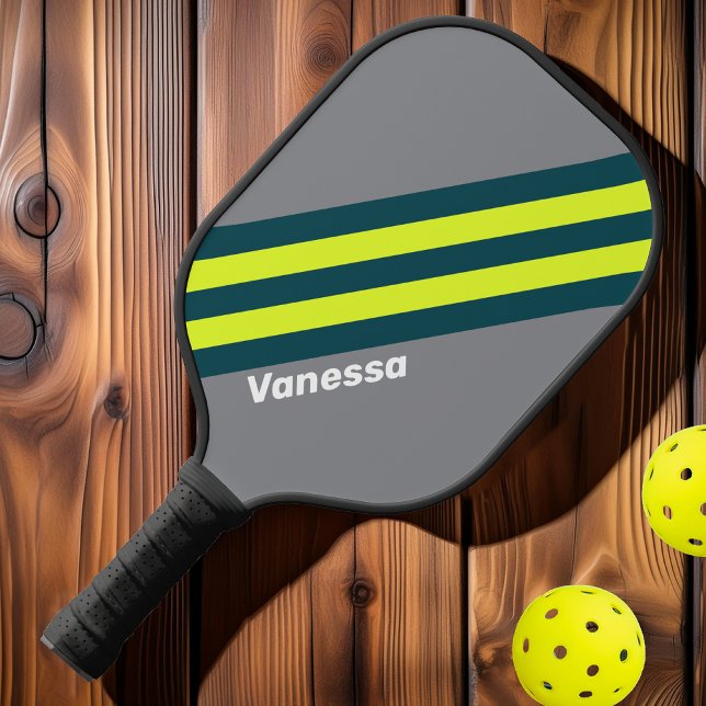 Palas De Pickleball Nubes Retro Tormenta Franjas de Arboleda con Nombr (Subido por el creador)