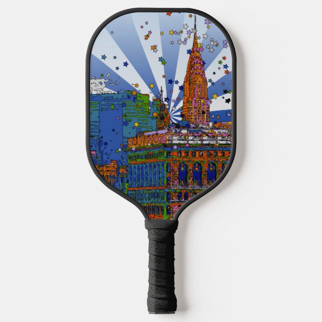 Palas De Pickleball NYC psicodélico: Chrysler, Flatiron #1 (Anverso)