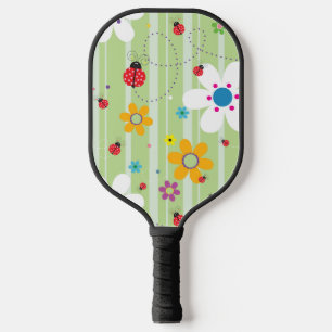 Palas De Pickleball Obra de arte de lesión de los años 70 de la Flor R
