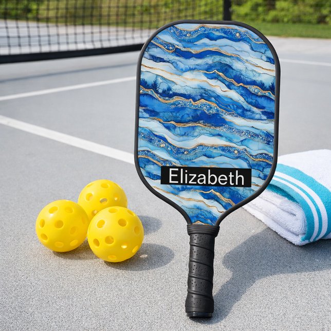 Palas De Pickleball Ocean Jeweled Agate Personalized (Subido por el creador)