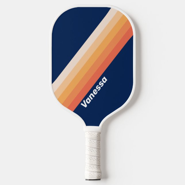Palas De Pickleball Ocean Sun Fall Stripes with Name (Anverso)