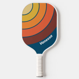 Palas De Pickleball Ocean Vintage Vibe Circle Stripe with Name