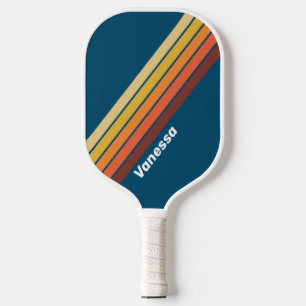 Palas De Pickleball Océano Estilo Vintage Rayado con Nombre