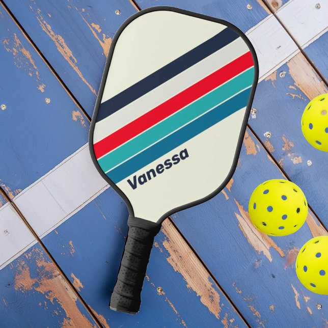 Palas De Pickleball Océano vintage rayado con nombre (Subido por el creador)