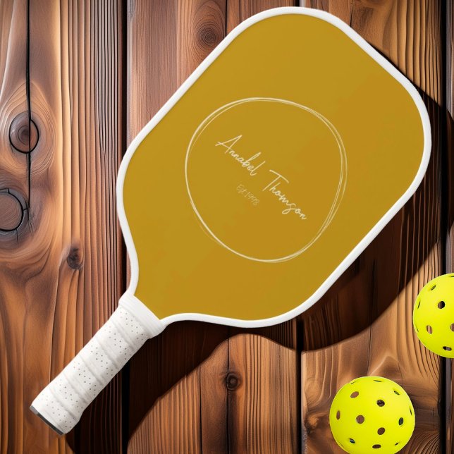 Palas De Pickleball Ochre dorado moderno de mediados del siglo | Nombr (Subido por el creador)