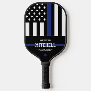 Palas De Pickleball Oficial de Policía Personalizado Línea Azul Delgad