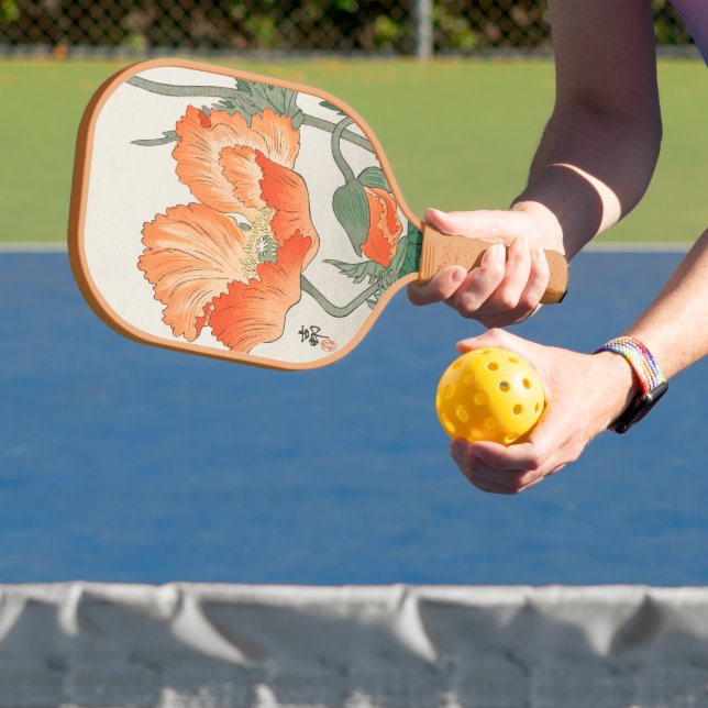 Palas De Pickleball Ohara Koson - Flor de amapola de Naranja japonés v (in situ)
