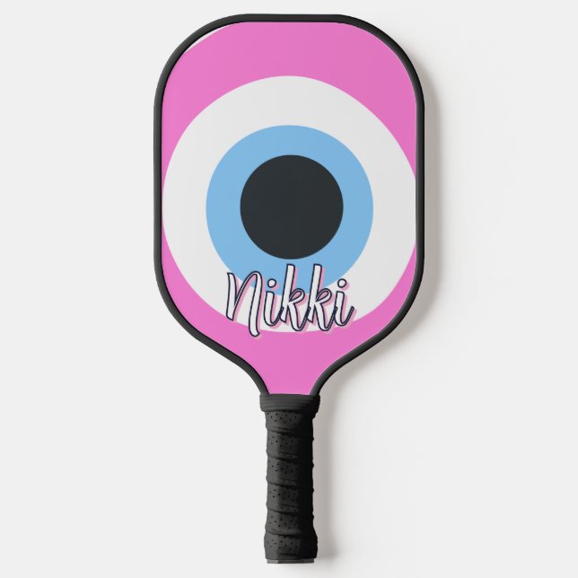 Palas De Pickleball ojo turco rosa personalizable  (Anverso)
