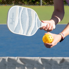 Palas De Pickleball Ola de Nieve Invernal Azul con Patrón Personalizad