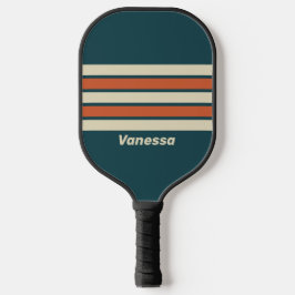 Palas De Pickleball Ola Retro a Través de Franjas con Nombre
