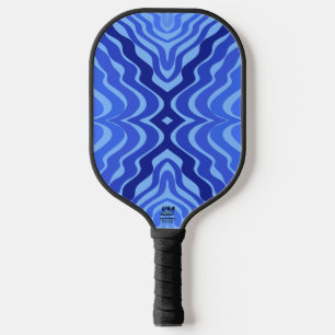 Palas De Pickleball Olas Azules Reflectantes Arte Abstracto Moderno de