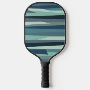 Palas De Pickleball Olas oceánicas geométricas azules