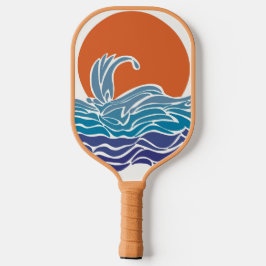 Palas De Pickleball Olas oceánicas vibrantes y remo de bola de picnic
