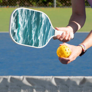 Palas De Pickleball Olas Turbulentas Turquesas del Océano