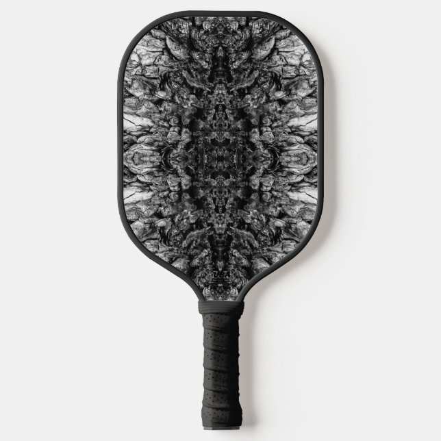 Palas De Pickleball Old Tree Bark Black And White Photo Pattern Design (Anverso)