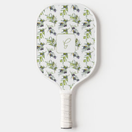 Palas De Pickleball Olivas de acuarela verde salvia con nombre persona
