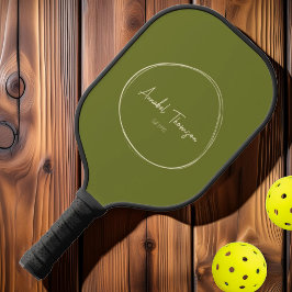 Palas De Pickleball Olive dulce moderno de mediados del siglo | Nombre