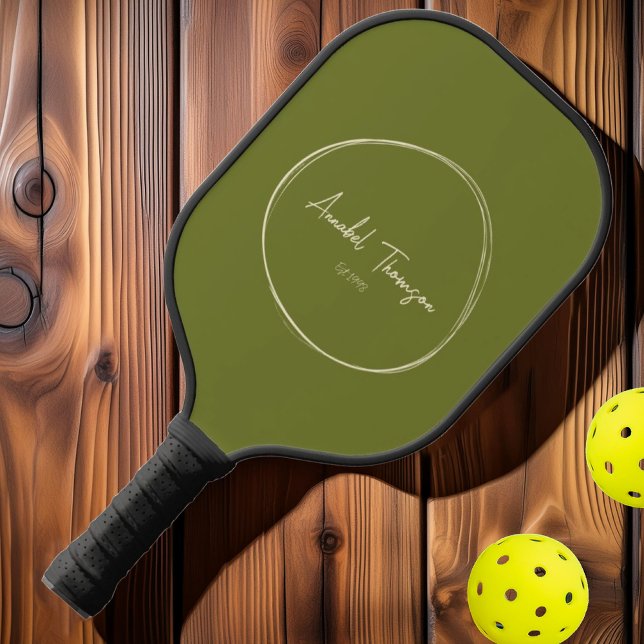 Palas De Pickleball Olive dulce moderno de mediados del siglo | Nombre (Subido por el creador)