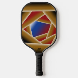 Palas De Pickleball Ombre de oro rojo azul negro abismal arte abstract