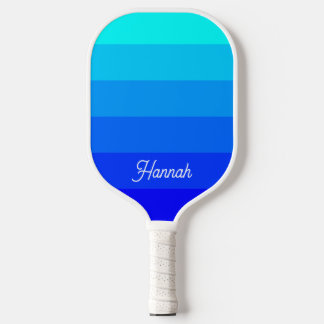 Palas De Pickleball Ombre de Raya Azul Acuático Personalizado