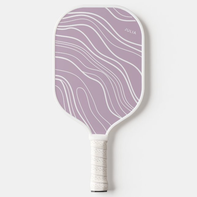 Palas De Pickleball Onda de lavanda morada moderna personalizada (Anverso)