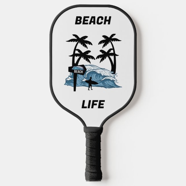 Palas De Pickleball Onda divertida en la playa (Anverso)