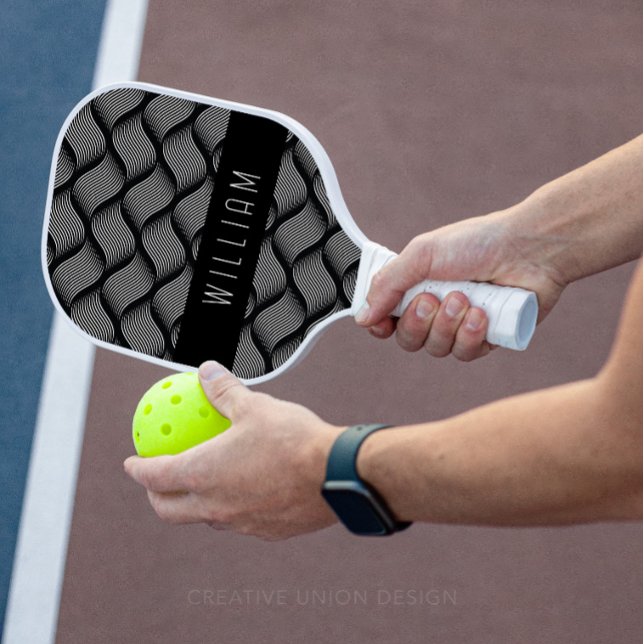 Palas De Pickleball Ondas modernas de cesta mínima (Personalized pickleball paddle)