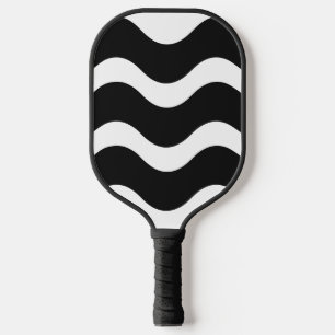 Palas De Pickleball Ondas negras y blancas con paleta de pellebol ondu