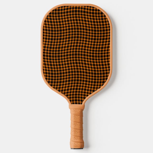 Palas De Pickleball Orange Brown Plaid Checker Seamless Pattern (Anverso)