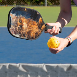 Palas De Pickleball Orange Cat and Cafe Terrace at Night inspired by V