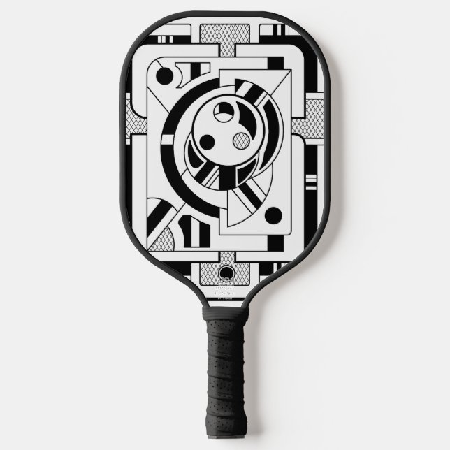 Palas De Pickleball Orbitron Minimal -Abstract Geometric Line Art (Anverso)
