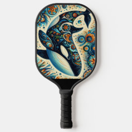 Palas De Pickleball Orca Asesina Ballena Floral Whimsical Playa Náutic
