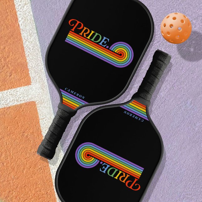 Palas De Pickleball Orgullo Arcoiris Personalizado LGBTQ Nombre person (Subido por el creador)