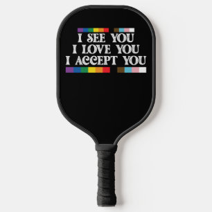 Palas De Pickleball Orgullo LGBT Veo Amor Te Acepto Apoyo