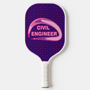 Palas De Pickleball Ornamento de cerámica de ingeniero civil rosado