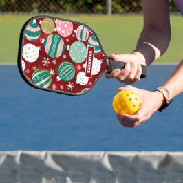 Palas De Pickleball Ornamentos de Navidad retro vintage y copos de nie
