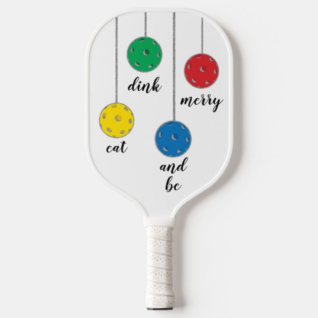 Palas De Pickleball Ornamentos navideños de remo de pellebol (Anverso)